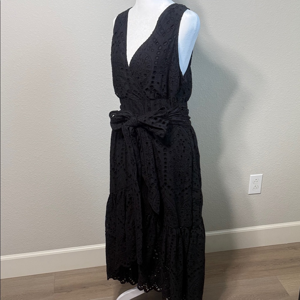 Anthropologie Black Lace Midi Dress